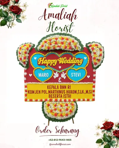 Karangan Papan Bunga Pernikahan di Banglarangan